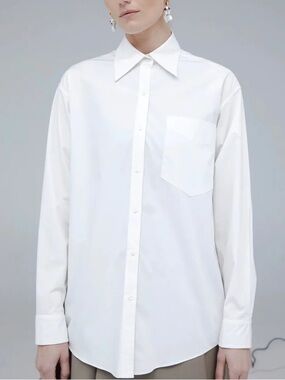 NEW HARRIS TAPPER Kantor  shirt in white button down cotton relaxed size 12 or L